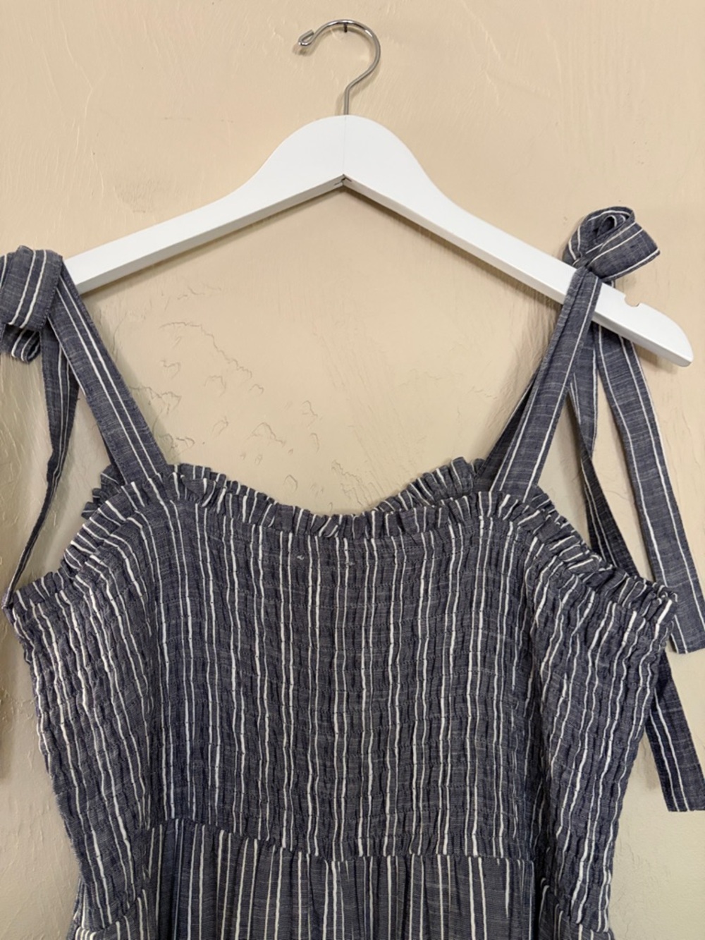 En Crème Striped Blue Tie-Shoulder Jumpsuit. Never Worn! NWOT! - Picture 7 of 11